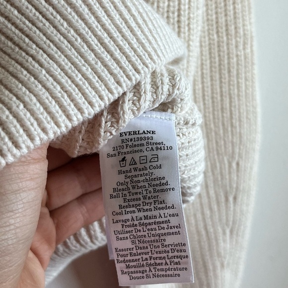 NWT - EVERLANE - The Organic Cotton Relaxed Cardigan - XS - Canvas - XS - Picture 11 of 11